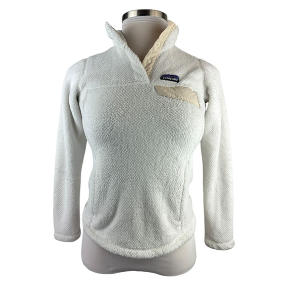 Patagonia Re-tool 1/4 Snap-T Pullover Fleece Top Pearl White X-Dye Women's XS - Picture 13 of 13